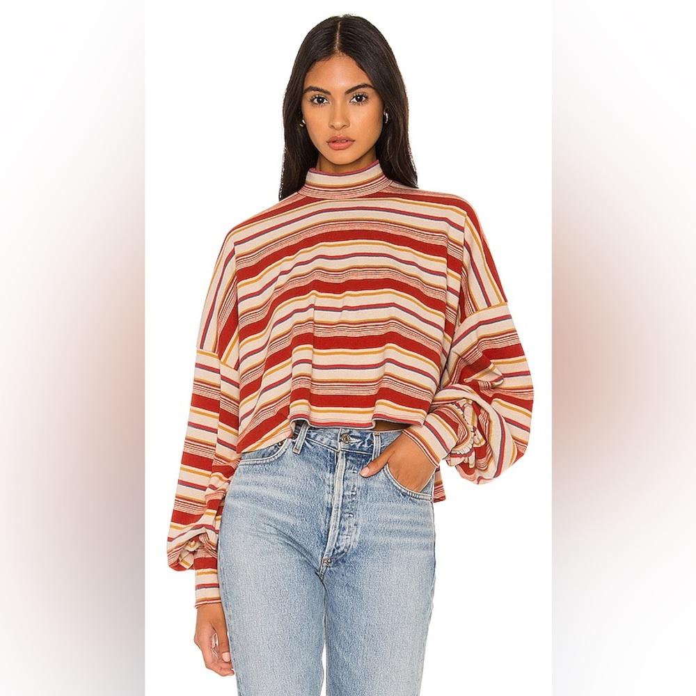 Free People Cropped Turtleneck Top